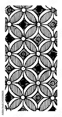 Tomb Ceiling from an Egyptian tomb ceiling, vintage engraving.