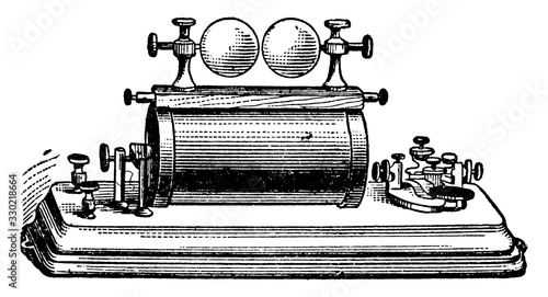 Wireless Telegraph Transmitter, vintage illustration.