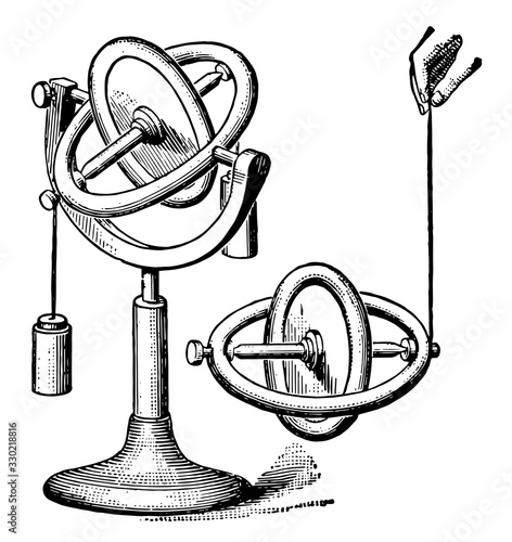 Gyroscope, vintage illustration
