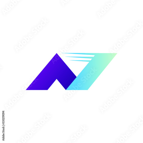 Fast letter n logo design