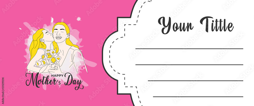 Happy mother day greeting card design template
