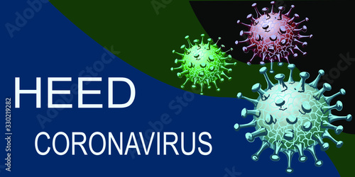 Attention Coronavirus. Poster warning. Vector illustration.