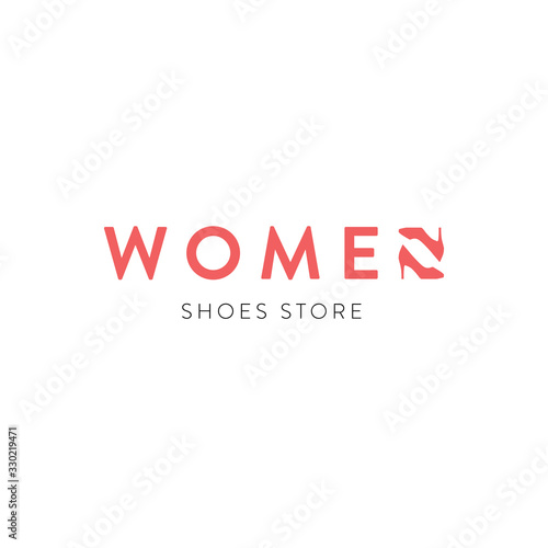 Woman shoes logo design vector template. BeautIful shoes logo