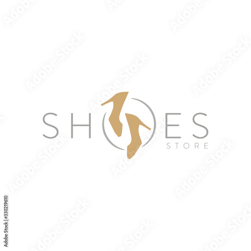 Women's shoes logo design vector template. BeautIful shoes logo