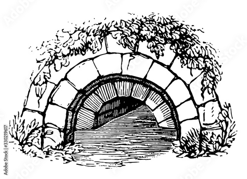Cloaca is a sewer or a drain, vintage engraving.