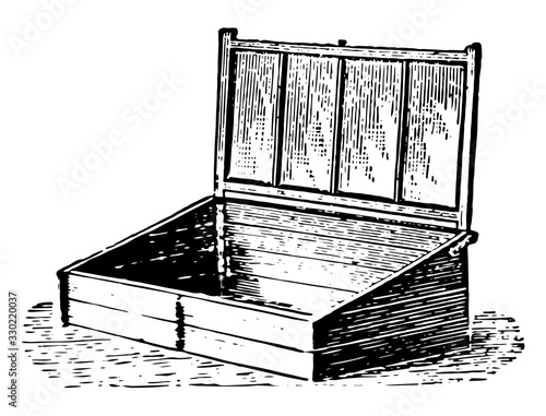 Portable Coldframe, vintage illustration.