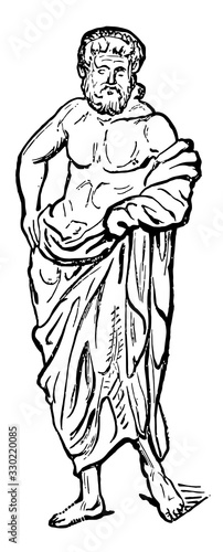 Bronze Statuette is the most popular metal for cast metal sculptures, vintage engraving.