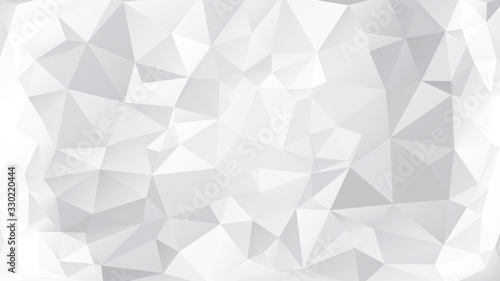 White Low Poly Background. Gray Polygon Backdrop. Triangle Vector Illustraton. Diamond or Ice Structure. Triangular Tiles. Calm Purity Concept. Futuristic Presentation, Poster, Cover, Print Template