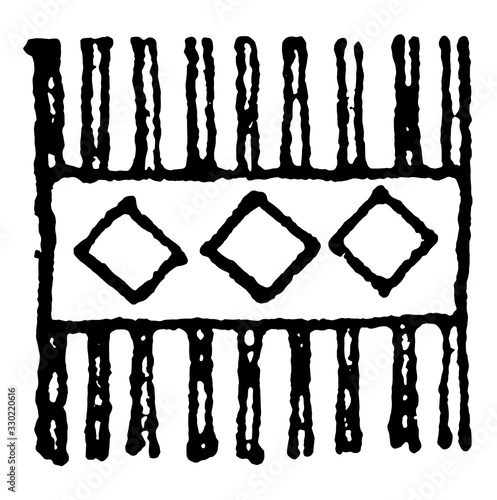 Comb Design an emblem of the Mohammedan faith to remind the devout that cleanliness is next to godliness, vintage engraving.