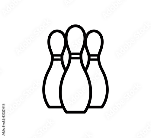 Pin bowling icon vector logo design style flat trendy