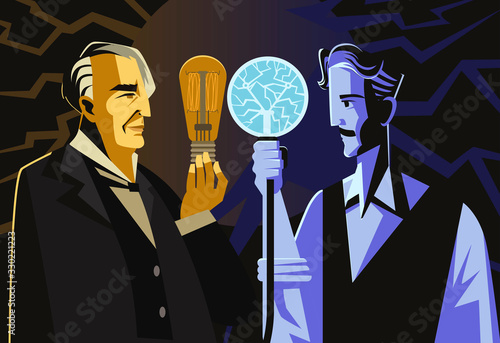 great inventors with a light bulbs