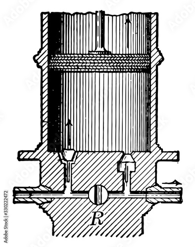 Condensing Pump, vintage illustration