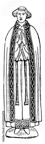 ecclesiastical vestment, vintage engraving.