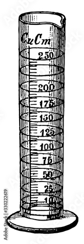 Graduated cylinder, vintage illustration