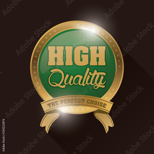 circular badge golden emblem icon