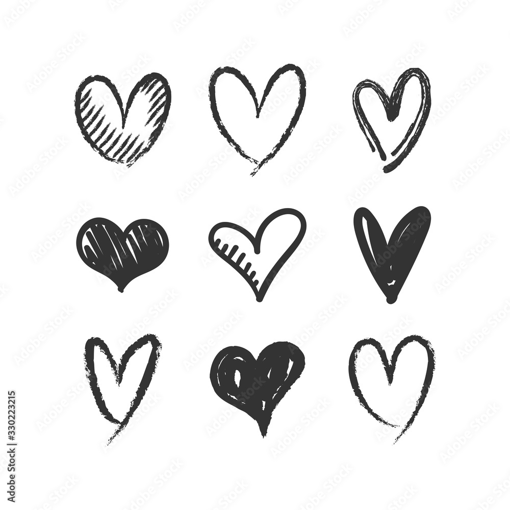 Heart doodles collection. Love symbol illustration. Hand drawn Hearts. Heart doodles collection. Love symbol illustration. Hand drawn Hearts.