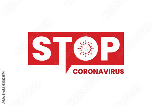 Coronavirus (Covid-19). Symbol of the fight against coronovirus. Stop virus sign. Coronovirus infection emblem flat vector illustration.
