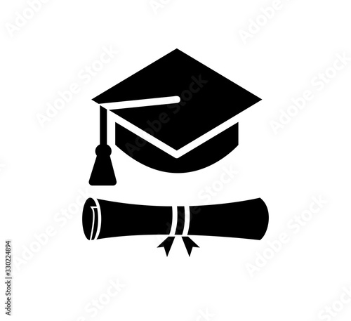 Bachelor hat icon vector logo template,toga icon