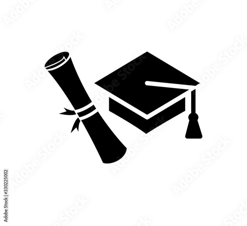 Bachelor hat icon vector logo template,toga icon