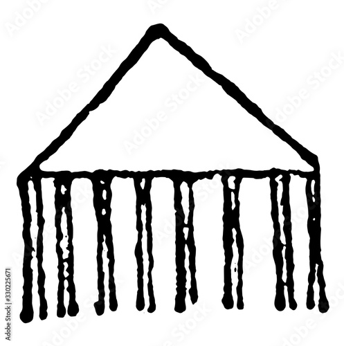 Comb Design an emblem of the Mohammedan faith to remind the devout that cleanliness is next to godliness, vintage engraving.