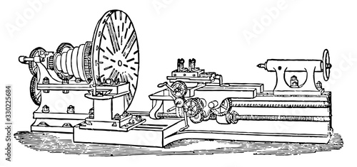 Break Lathe, vintage illustration.