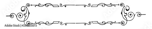 Filigree banner have a simple and designer border, vintage engraving.
