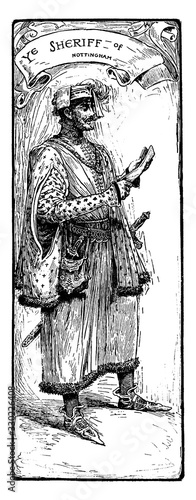 Sheriff of Nottingham, vintage illustration