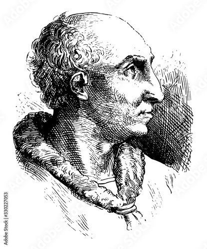Ghiberti, Lorenzo is a painting of the artist Lorenso Ghiberti, vintage engraving.