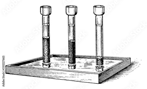 Analyzing Soil, vintage illustration.