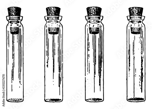 Empty vial, vintage illustration.