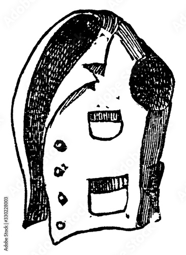 Vest is a waistcoat for men, vintage engraving.