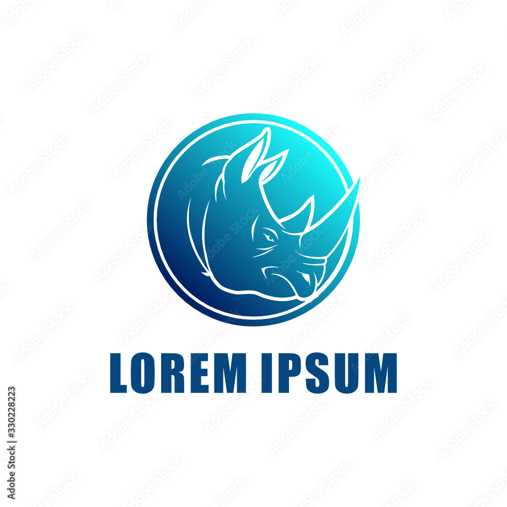 Rhino logo design vector Rhino logo design vector
