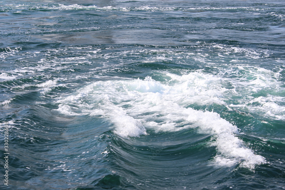 whirling current in the Naruto Strait, shooting from a boat 鳴門海峡の渦潮