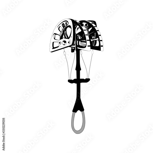 Climbing equipment - Adjustable friend in line art vector