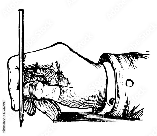 Penmanship is at the bottom , vintage engraving.