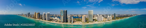 Best aerial panorama Miami Sunny Isles Beach Florida coastline