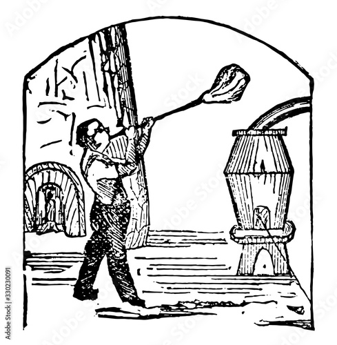 Glass blower, vintage illustration.