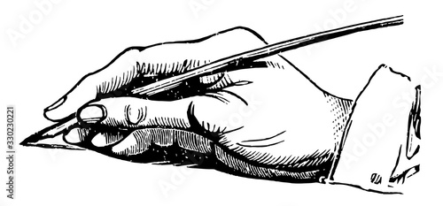 Incorrect Penmanship, vintage engraving.