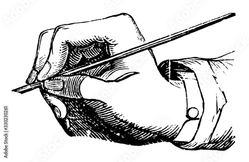 Incorrect Penmanship, Pens,  vintage engraving.