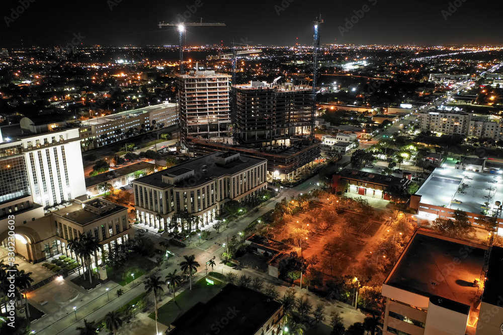 Obraz premium Construction sites at night West Palm Beach FL