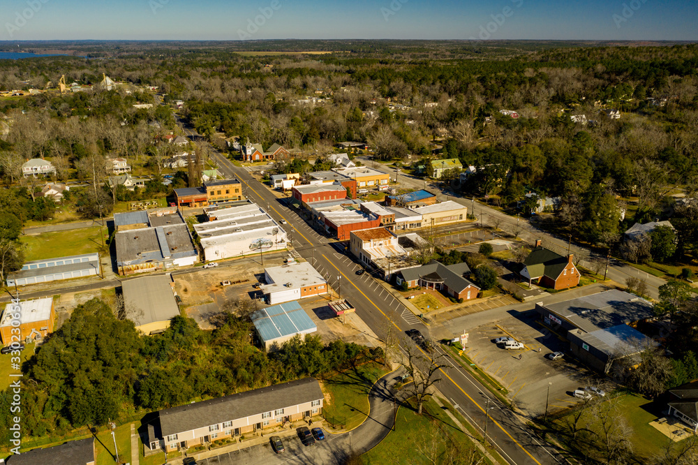 Aerial drone photo Fort Gaines Georgia USA