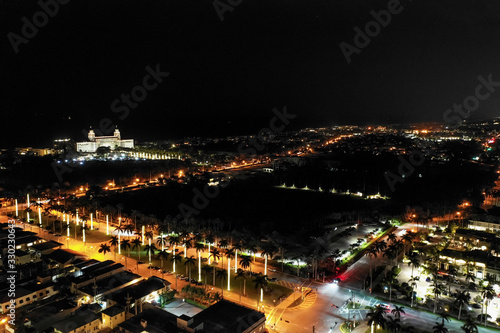 Night aerial photo The Breakers luxury hotel West Palm Beach FL