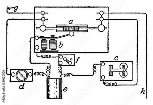 Telegraph Transmitter, vintage illustration
