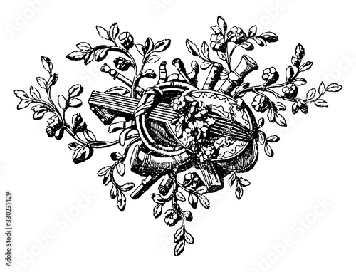 Angle Ornament, vintage illustration.