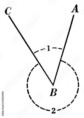 Acute and Reflex Angles, vintage illustration