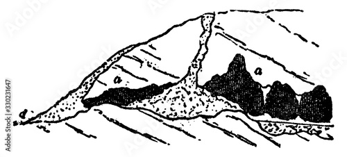 Limestone Cavern, vintage illustration