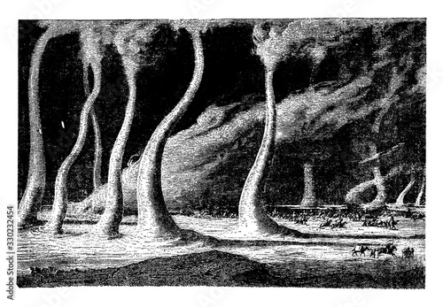 Windstorm, vintage illustration.