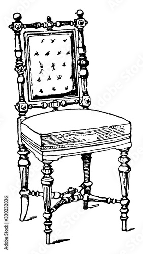 Modern Chair, vintage illustration.