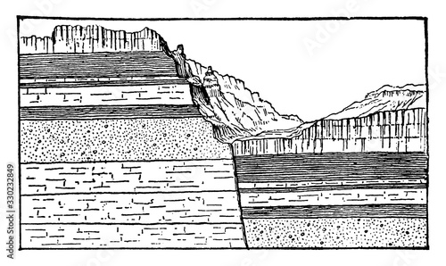 Fault, vintage illustration