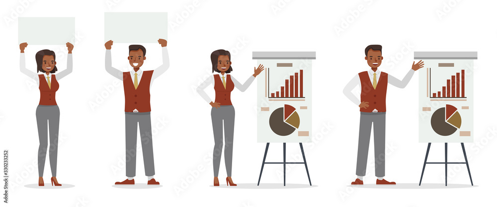 business people working in office character vector design. no86